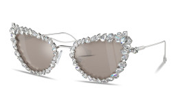 Shop Swarovski Crystal-Accented Irregular Sunglasses in Silver online.
