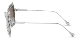 Shop Swarovski Crystal-Accented Irregular Sunglasses in Silver online.