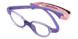 Shop Mira Flex Kids Round Eyeglasses in Translucent Lilac online.