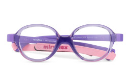 Mira Flex Logo Kids Round Eyeglasses in Purple – Product Photo 3
