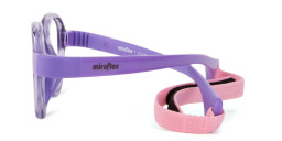 Mira Flex Logo Kids Round Eyeglasses in Purple – Product Photo 2
