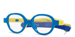 Mira Flex Kids Round Eyeglasses in Light Blue – Product Photo 2