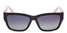 Shop Guess G Motif Rectangle Sunglasses in Black online.