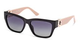 Shop Guess G Motif Rectangle Sunglasses in Black online.