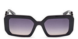 Shop Guess Chain Rectangle Sunglasses in Black online.