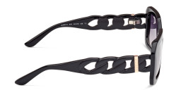 Shop Guess Chain Rectangle Sunglasses in Black online.