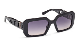 Shop Guess Chain Rectangle Sunglasses in Black online.