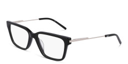 Shop DKNY Logo Rectangle Eyeglasses in Black online.