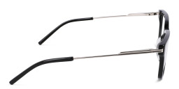 Shop DKNY Logo Rectangle Eyeglasses in Black online.
