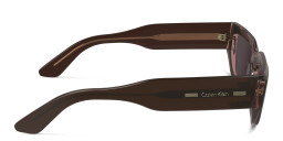 Calvin Klein Logo Unisex Rectangle Sunglasses in Brown – Product Photo 3