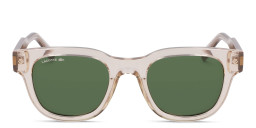 Lacoste Logo Unisex Round Sunglasses in Beige/Solid green – Product Photo 1