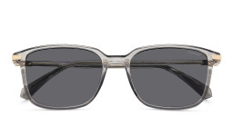 Shop Polaroid Logo Square Sunglasses in Transparent Beige online.