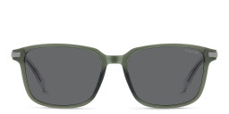 Shop Polaroid Logo Square Sunglasses in Green online.