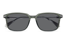 Shop Polaroid Logo Square Sunglasses in Green online.