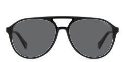 Polaroid Logo Unisex Aviator Sunglasses in Black – Product Photo 1