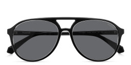 Polaroid Logo Unisex Aviator Sunglasses in Black – Product Photo 3