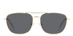 Shop Polaroid Logo Rectangle Sunglasses in Gold online.