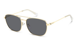 Shop Polaroid Logo Rectangle Sunglasses in Gold online.