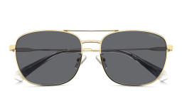 Shop Polaroid Logo Rectangle Sunglasses in Gold online.
