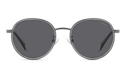 Shop Polaroid Logo Unisex Round Sunglasses in Gunmetal online.