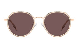 Shop Polaroid Logo Unisex Round Sunglasses in Gold online.