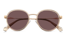 Polaroid Logo Unisex Round Sunglasses in Gold – Product Photo 3
