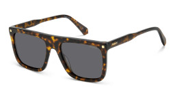 Shop Polaroid Logo Square Sunglasses in Havana online.