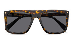 Shop Polaroid Logo Square Sunglasses in Havana online.