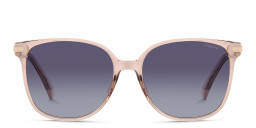 Shop Polaroid Logo Square Sunglasses in Pink online.