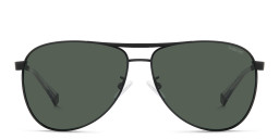 Polaroid Logo Aviator Sunglasses in Black/Green – Product Photo 1