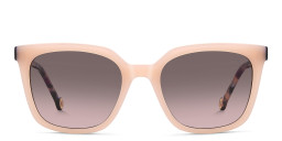 Shop Carolina Herrera Logo Square Sunglasses in Pink/Brown online.