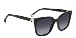 Shop Carolina Herrera Logo Rectangle Sunglasses in Black online.