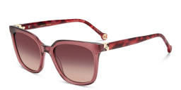 Shop Carolina Herrera Logo Square Sunglasses in Pink online.
