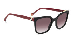 Shop Carolina Herrera Logo Square Sunglasses in Black online.