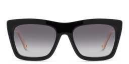 Shop Carolina Herrera Logo Rectangle Sunglasses in Black online.