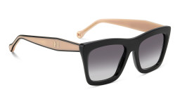 Shop Carolina Herrera Logo Rectangle Sunglasses in Black online.