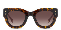 Shop Carolina Herrera Logo Signature Square Sunglasses in Havana/Brown online.