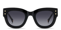 Shop Carolina Herrera Logo Signature Square Sunglasses in Black online.