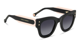 Shop Carolina Herrera Logo Signature Square Sunglasses in Black online.