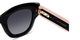 Shop Carolina Herrera Logo Signature Square Sunglasses in Black online.