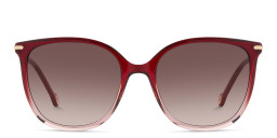 Carolina Herrera Logo Square Sunglasses in Red/Brown – Product Photo 1