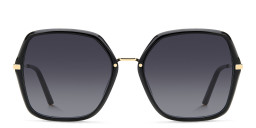 Carolina Herrera Bow Motif Oversized Square Sunglasses in Black/Dark Grey – Product Photo 2