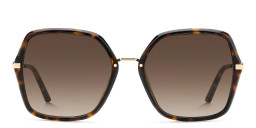 Carolina Herrera Bow Motif Oversized Square Sunglasses in Havana – Product Photo 1