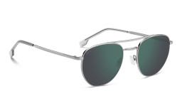 Shop Hugo Boss Logo Aviator Sunglasses in Silver online.