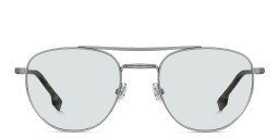 Shop Hugo Boss Logo Aviator Sunglasses in Silver online.