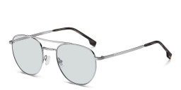 Shop Hugo Boss Logo Aviator Sunglasses in Silver online.