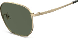 Shop Hugo Boss Logo Irregular Sunglasses in Gold online.