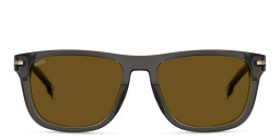 Shop Hugo Boss Logo Rectangle Sunglasses in Grey online.