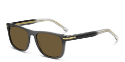 Shop Hugo Boss Logo Rectangle Sunglasses in Grey online.