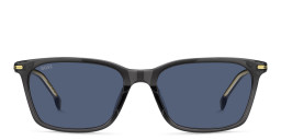 تسوق نظارات شمسية مستطيلة بشعار العلامة هوجو بوس بلون رمادي أونلاين.